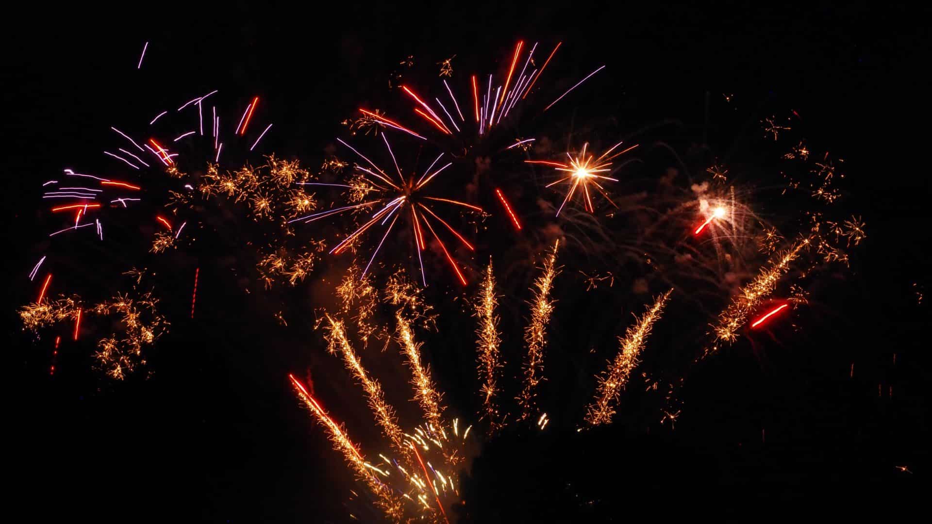 Colorful fireworks lighting up the sky